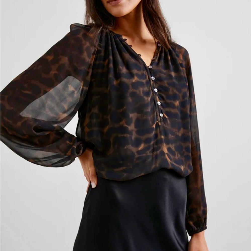 Rails Brown and Black Sheer Blouse - Picture 2 of 16
